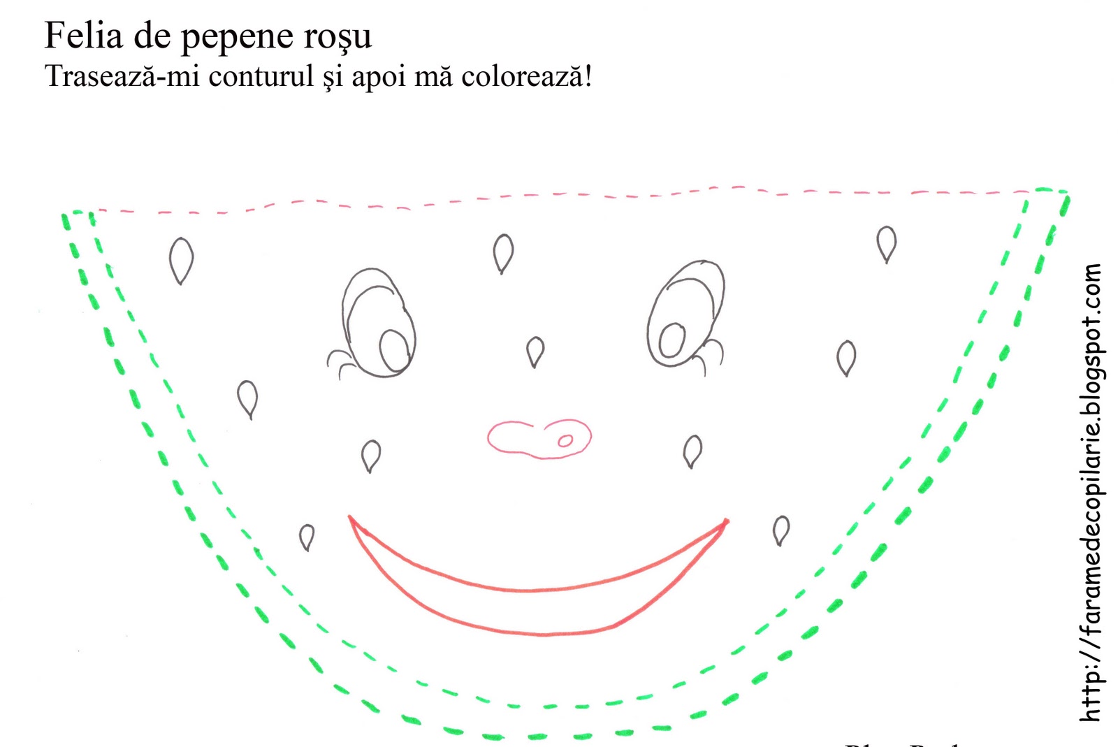 Felia de pepene roşu – trasare