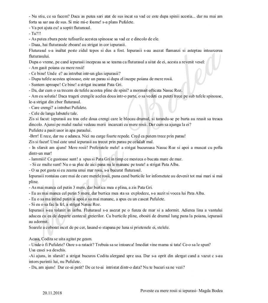 poveste cu mere rosii si iepurasi 2